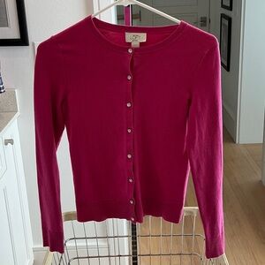 LOFT Fuchsia Button-Up Cardigan